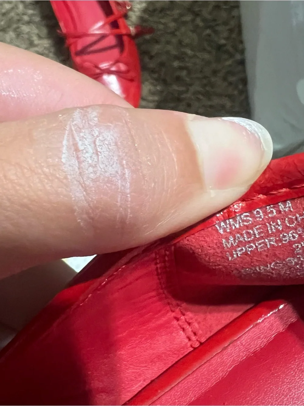 ALDO Red Mary Jane Ballet Flats with Bow and Ankle Strap